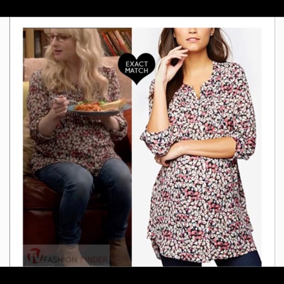 Daniel Rainn Maternity Floral Split Neck Tunic​ - Picture 3 of 11